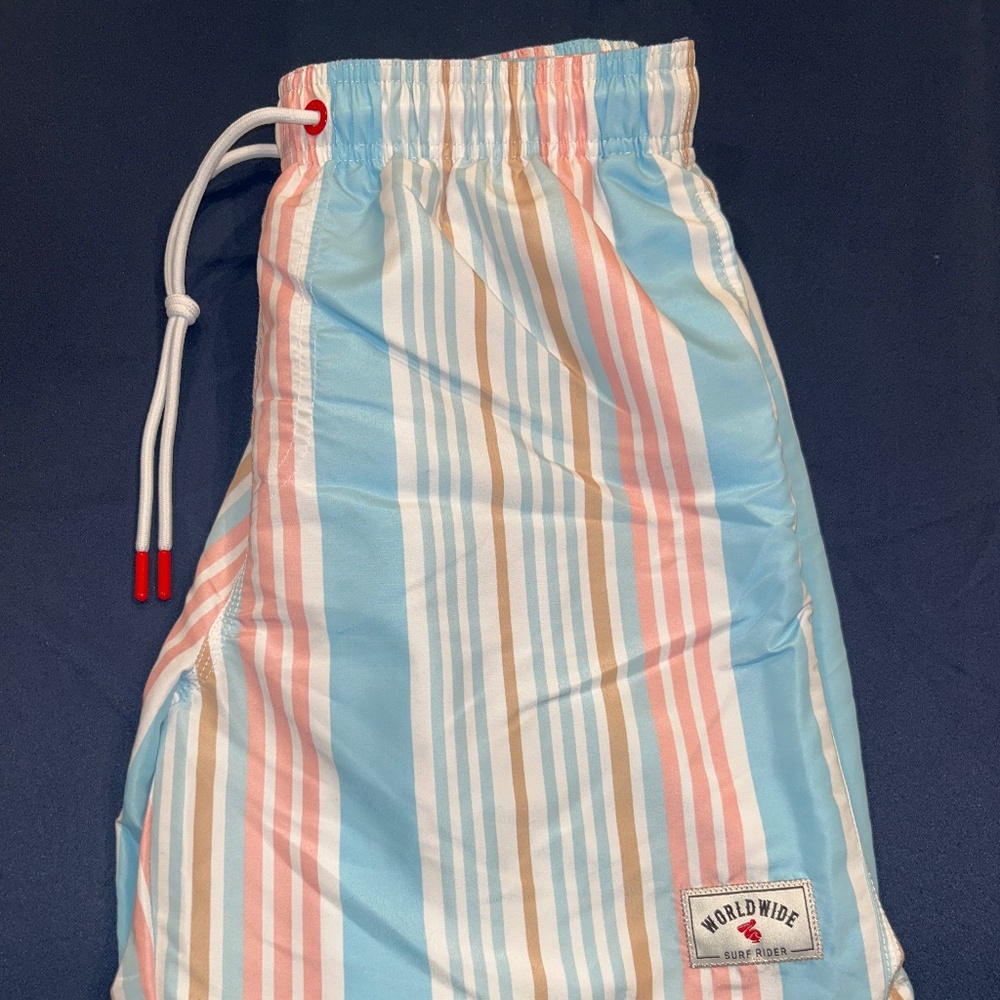 Manfinity Striped Swim Trunks